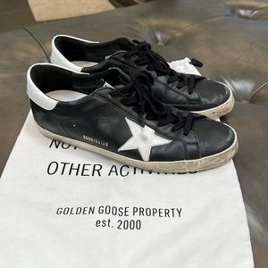 Men’s black and white leather golden goose shoes size 43
